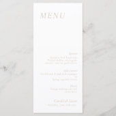 Menu Mariage beige élégant (Devant)