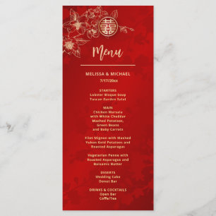 Menu MARIAGE BILINGUE Magnolia Or Rouge Mariage Chinois