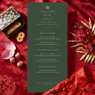Menu Mariage bilingue vietnamien anglais minimaliste
