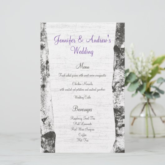 Menu Mariage Birch Tree (Debout devant)