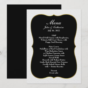Menu Mariage Black and White Simple Elegance