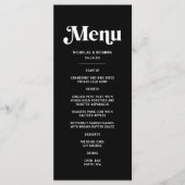 Menu Mariage Black Disco moderne (Devant)