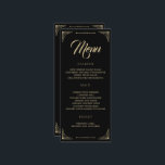 Menu mariage Black Elegant Deco Gold Retro<br><div class="desc">Menu mariage Black Elegant Deco Gold Retro. Éléments correspondants disponibles.</div>