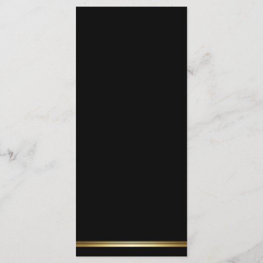 Menu Mariage Black Gold moderne (Dos)