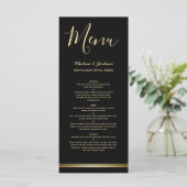 Menu Mariage Black Gold moderne (Debout devant)
