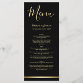 Menu Mariage Black Gold moderne (Devant)