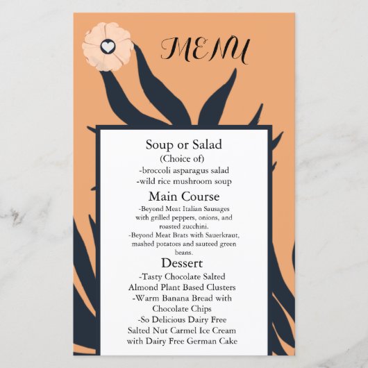 Menu Mariage Black Pearl Watusi Tacao (Devant)