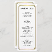 Menu Mariage blanc Art déco Gatsby Great Round Gre (Devant / Derrière)