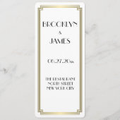 Menu Mariage blanc Art déco Gatsby Great Round Gre (Dos)