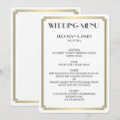 Menu Mariage blanc Art déco Gatsby Great Round Gre (Devant / Derrière)
