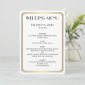 Menu Mariage blanc Art déco Gatsby Great Round Gre (Debout devant)