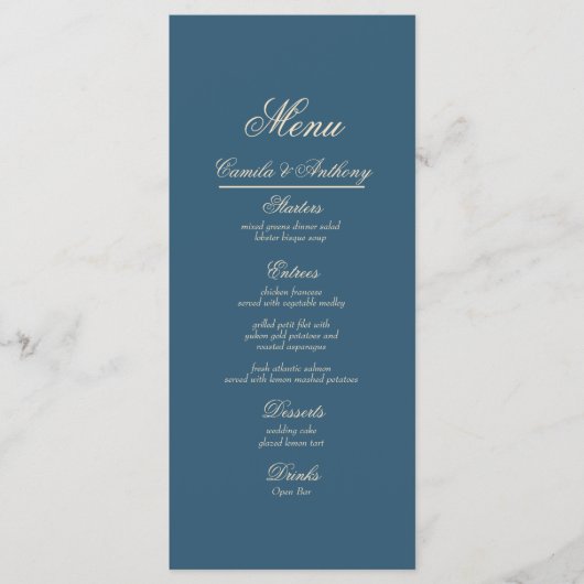 Menu Mariage blanc de la marine (Devant)