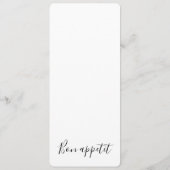 Menu Mariage blanc de script simple (Dos)
