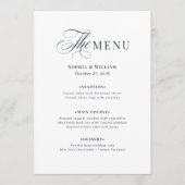 Menu Mariage Blanc et Bleu Nuit | Luxe Classique (Devant)