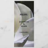 Menu mariage Blanc Magnolia Noir et Blanc (Devant)