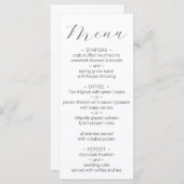 Menu Mariage blanc minimaliste simple (Devant / Derrière)