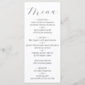 Menu Mariage blanc minimaliste simple (Devant)