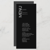 Menu Mariage blanc noir minimaliste moderne (Devant / Derrière)