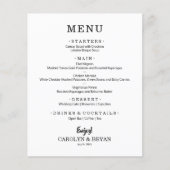 Menu Mariage blanc simple et élégant (Devant)