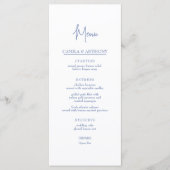 Menu Mariage bleu (Devant)