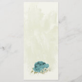 Menu mariage bleu blanc fleurs verdure (Dos)