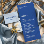 Menu Mariage Bleu Cobalt