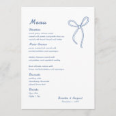 Menu Mariage Bleu de la main tiré (Devant)