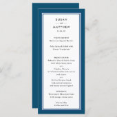 Menu Mariage bleu de la marine frontalière classique (Devant / Derrière)