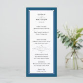 Menu Mariage bleu de la marine frontalière classique (Debout devant)