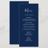 Menu Mariage bleu de la marine russe (Devant / Derrière)