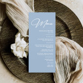 Menu Mariage bleu Dusty moderne