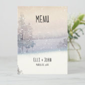 Menu Mariage bleu et blanc d'hiver (Debout devant)