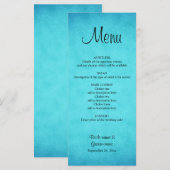 Menu Mariage bleu et noir (Devant / Derrière)
