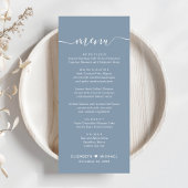 Menu Mariage bleu foncé chic