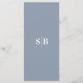 Menu Mariage bleu foncé couleur simple (Dos)