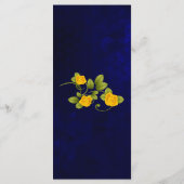 Menu Mariage bleu foncé et rose jaune (Dos)