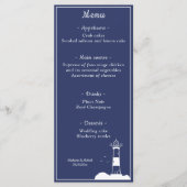 Menu Mariage bleu Lighthouse Navy (Devant)