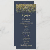 Menu Mariage bleu marine et diamant or (Devant / Derrière)