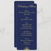 Menu Mariage bleu marine Invitations personnalisée (Devant / Derrière)