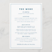 Menu Mariage bleu marine minimal et personnalisation de (Devant)