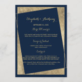 Menu Mariage bleu marine moderne (Devant)