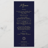 Menu Mariage bleu marine mystique céleste minimal (Devant)
