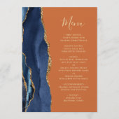 Menu Mariage bleu marine or orange brûlé (Devant)