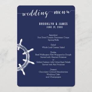 Menu Mariage bleu marine ronde sur mesure Roue