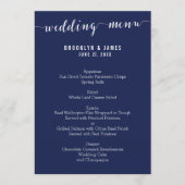 Menu Mariage bleu marine simple (Devant)