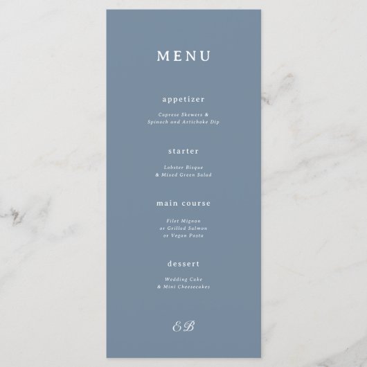 Menu Mariage bleu Marseille (Devant)