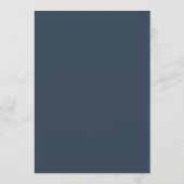 Menu Mariage Bleu Nuit et Blanc | Luxe Classique (Dos)