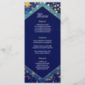 Menu Mariage bleu nuit étoile céleste (Devant)