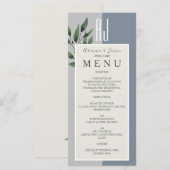Menu Mariage Bleu Poussiéreux (Devant / Derrière)