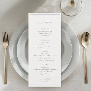 Menu Mariage Bleu Poussiéreux Doux